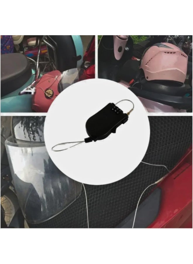 قفل كابل أمان فولاذي بطول 125 سم مع رمز سري قابل للتعديل لقفل حقائب وخزائن الدراجات النارية - Image 4